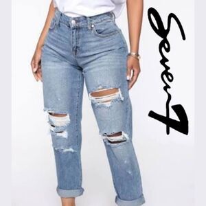Seven7 Stretch Plus SIZE NWT Distressed Bleach Wash Ankle Jeans